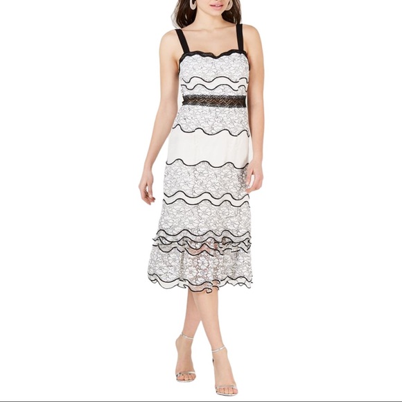 foxiedox Lumma Lace Black & White Midi Dress L - Picture 6 of 6